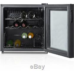Wine Cooler 16 Bottle Refrigerator Bar Fridge Glass Door Mini Slide Out Shelves