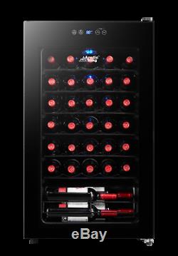 Wine Cooler Arctic King Premium 34 Bottle Touch Control LED Glass Fridge Black