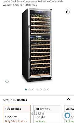 Wine Cooler LANBO LW165-D 165 BOTTLE DUAL ZONE WINE COOLER