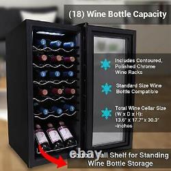 Wine Cooler Refrigerator 18bottle Wine Fridge With Airtight Glass Door Touch Scr