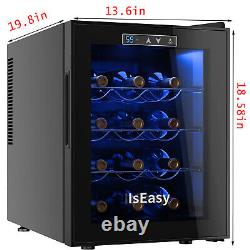 Wine Fridge 12 Bottle, 14 Freestanding Wine Cooler Refrigerator Control\Digital