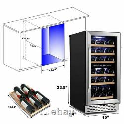 Wine Fridge Cellar, Dual Zone 32Bottle Refrigerator Freestanding/Built in Cooler