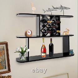 Wine Rack Bottle Holder Wall Mounted Bar Wine Shelves Wine Glass Storage Rack