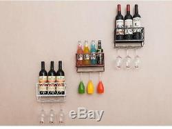 Wine Rack Metal Glass Holders Goblets Bottle Red Stands Unique Kitchen Storages