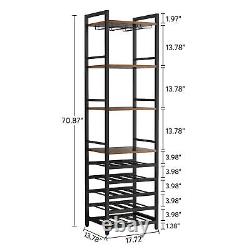 Wine Rack freestanding Floor, Rustic 70.87 Tall Display Wine Storage Shelves