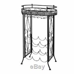 Wine Rack with Glass Holder for 9 Bottles 1' 6 x 11 x 2' 7 Wrought iron