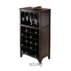Winsome Ancona Modular Wine Cabinet withGlass Rack & 20-Bottle 92729 Wine Cabinet