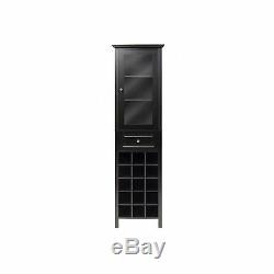 Winsome Burgundy 15 Bottle Wine Cabinet with Glass Door