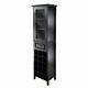 Winsome Wood 20667 Burgundy Wine Cabinet With 15-bottle Wine Rack And Glass Door