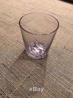 Wm Foust Distillery-Label Under Glass LUG-Black White Shot Glass-Glen Rock Pa