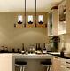 Wood Kitchen Island Lighting Farmhouse Linear Chandelier With Glass Bottle Shade