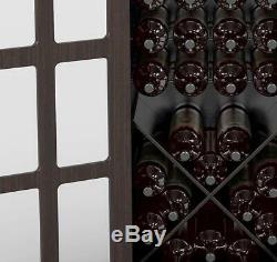 Wooden Espresso Wine Cabinet, Bar Bottle Glass Liquor Holder With Rack & Display